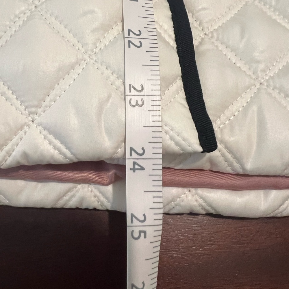 Kate Spade New York Quilted Jacket Women's Large White with Hood Quiet Luxury - Picture 11 of 13